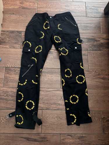 Vlone Vlone black and yellow/orange bondage pants