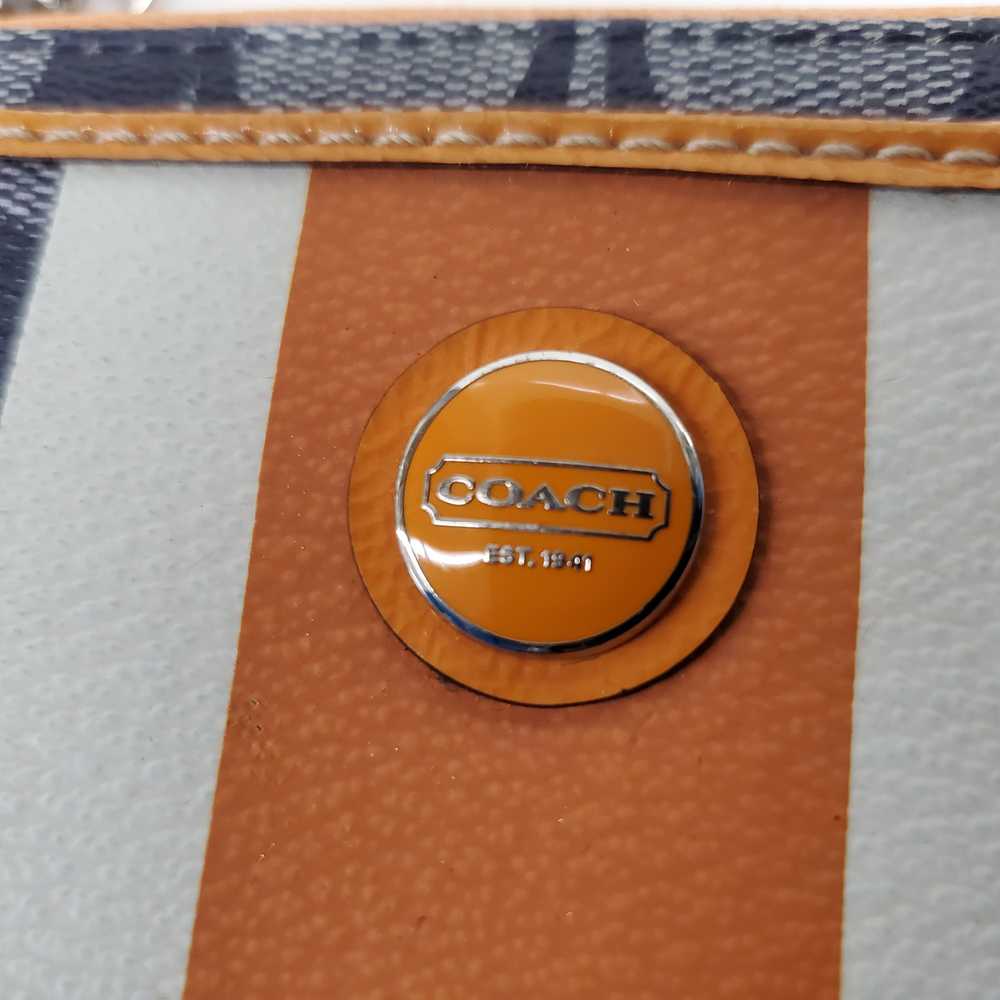 Coach Blue Signature Canvas Orange White Stripe W… - image 2