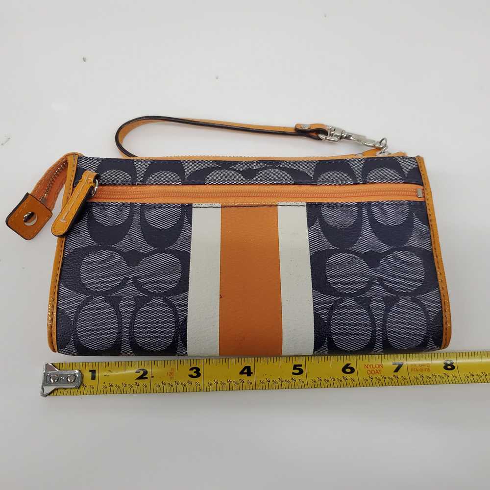 Coach Blue Signature Canvas Orange White Stripe W… - image 3