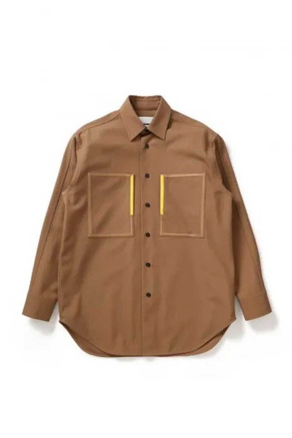 Jil Sander Tan Archer Canvas Shirt sz 38 - image 1