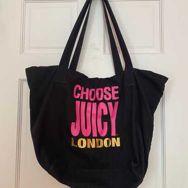 Vintage Juicy Couture Black Tote and Shoulder Sue… - image 1