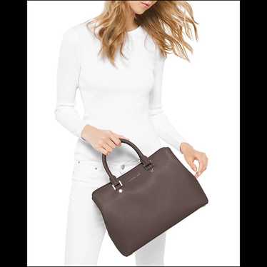 MICHAEL KORS~Savannah Large Satchel~GRAY SAFFIANO… - image 1