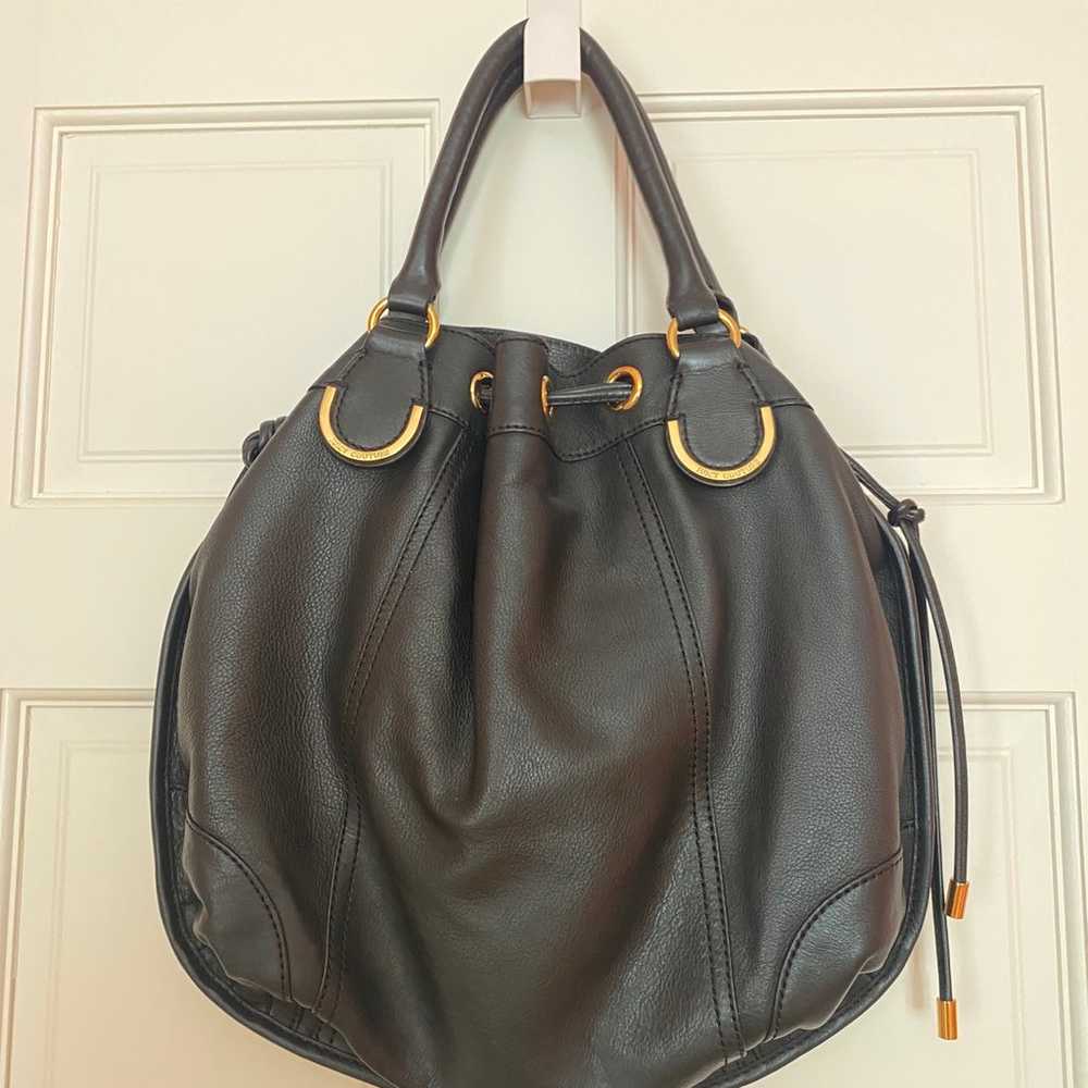 Vintage Juicy Couture Black Genuine Leather Tote … - image 1