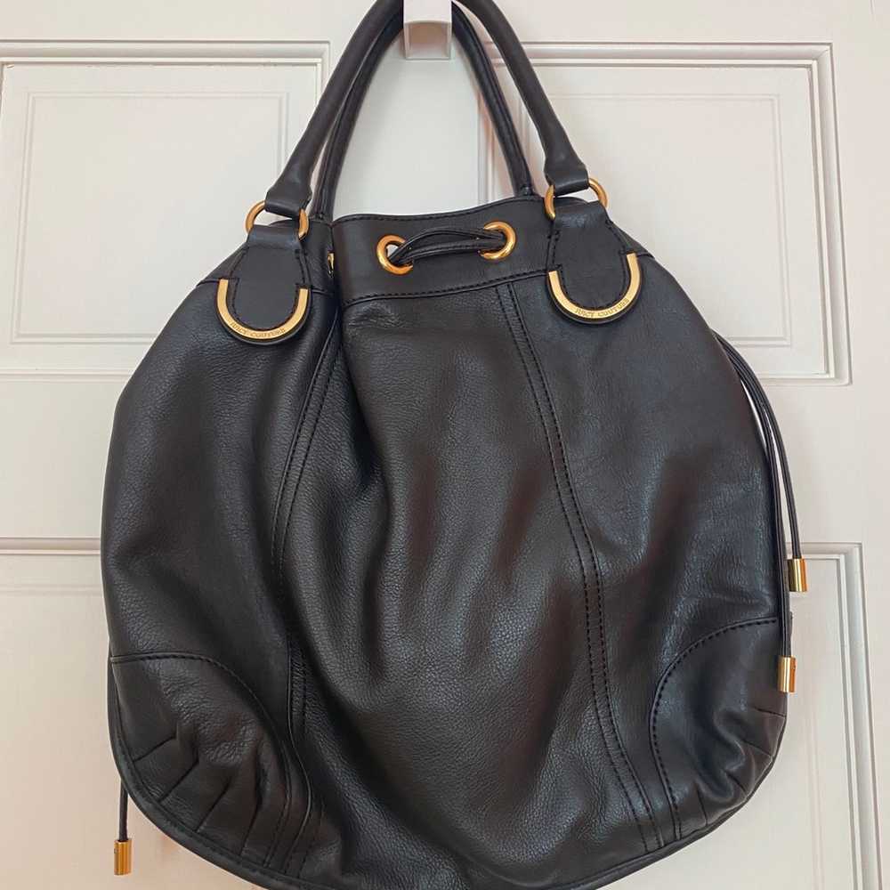 Vintage Juicy Couture Black Genuine Leather Tote … - image 4