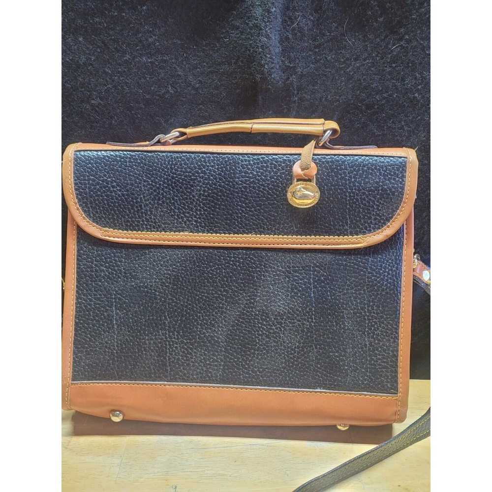 DOONEY AND BOURKE BLACK AND BROWN PEBBLED LEATHER… - image 5