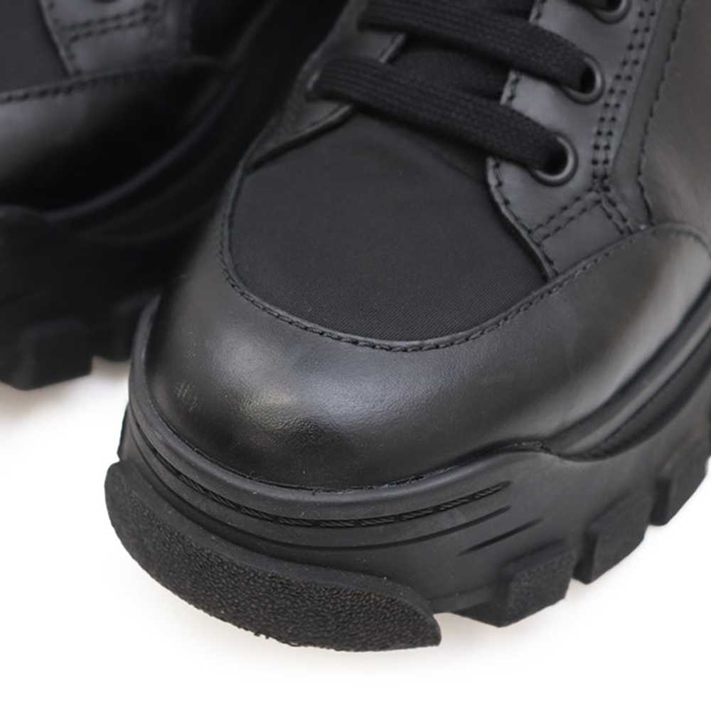 PRADA sneakers 1T917L leather black combat boots … - image 2