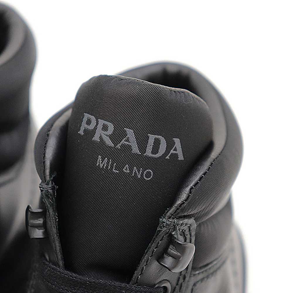 PRADA sneakers 1T917L leather black combat boots … - image 4