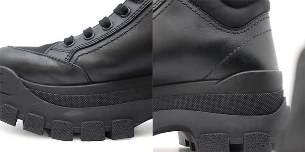 PRADA sneakers 1T917L leather black combat boots … - image 7