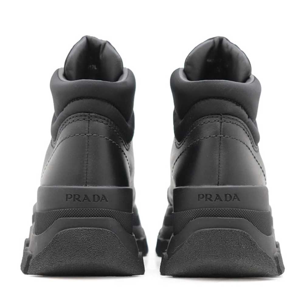 PRADA sneakers 1T917L leather black combat boots … - image 8