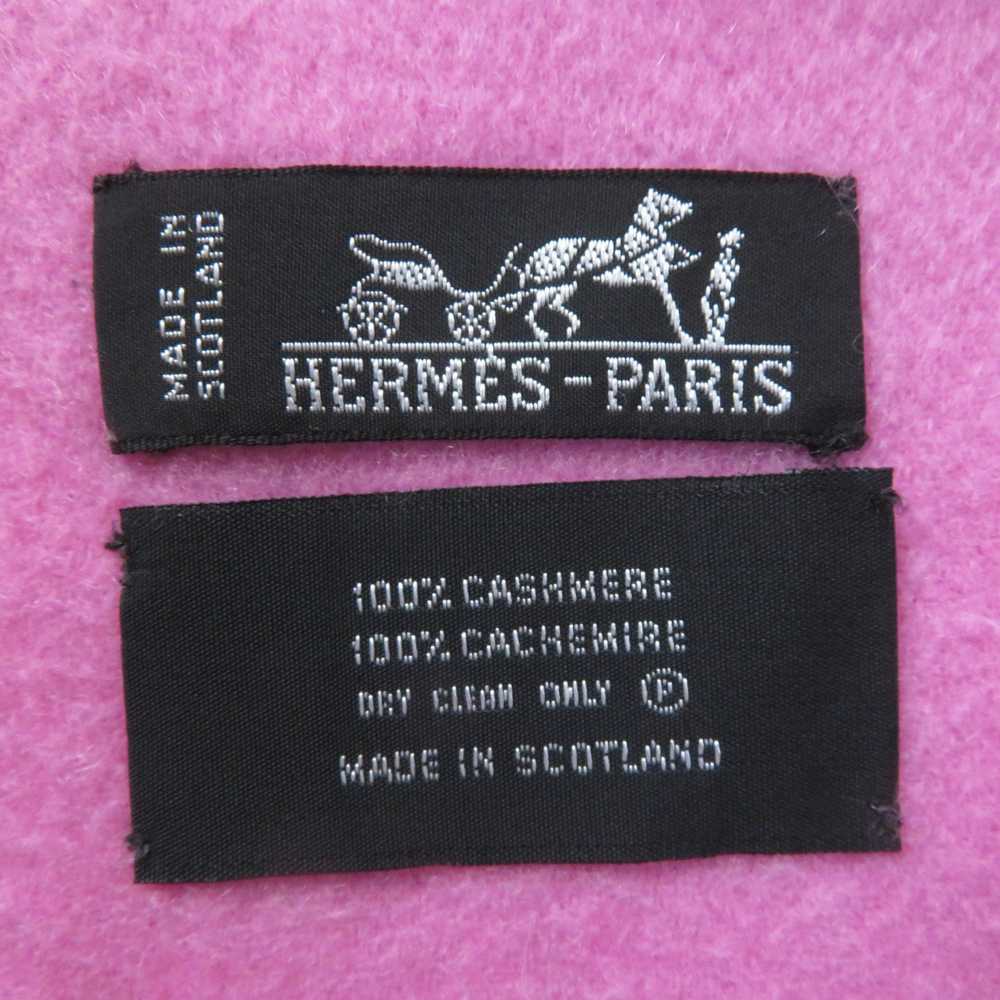 HERMES shawl Main: 100% cashmere pink Women Used … - image 9