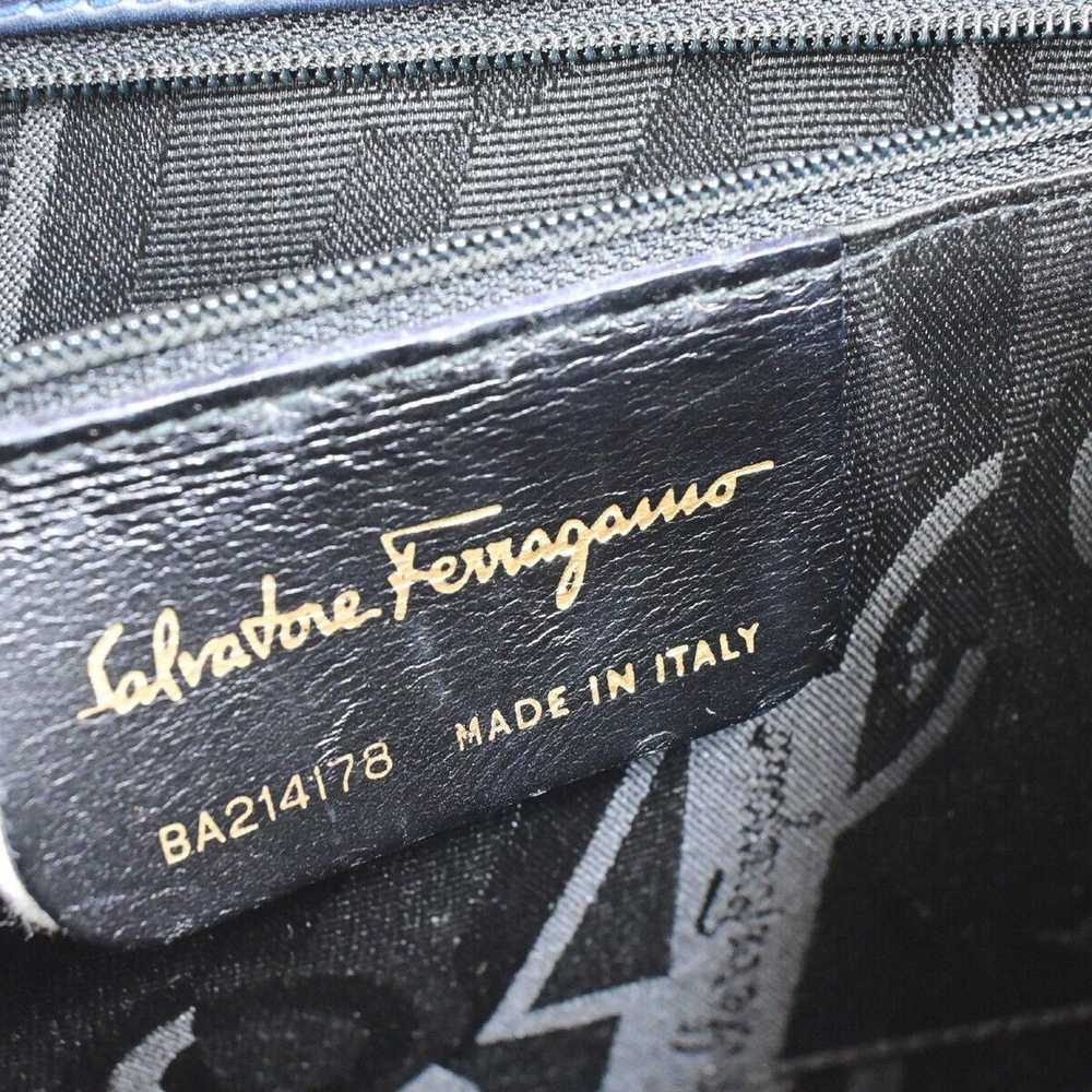 Salvatore Ferragamo Vara Navy Leather Handbag (Pr… - image 6