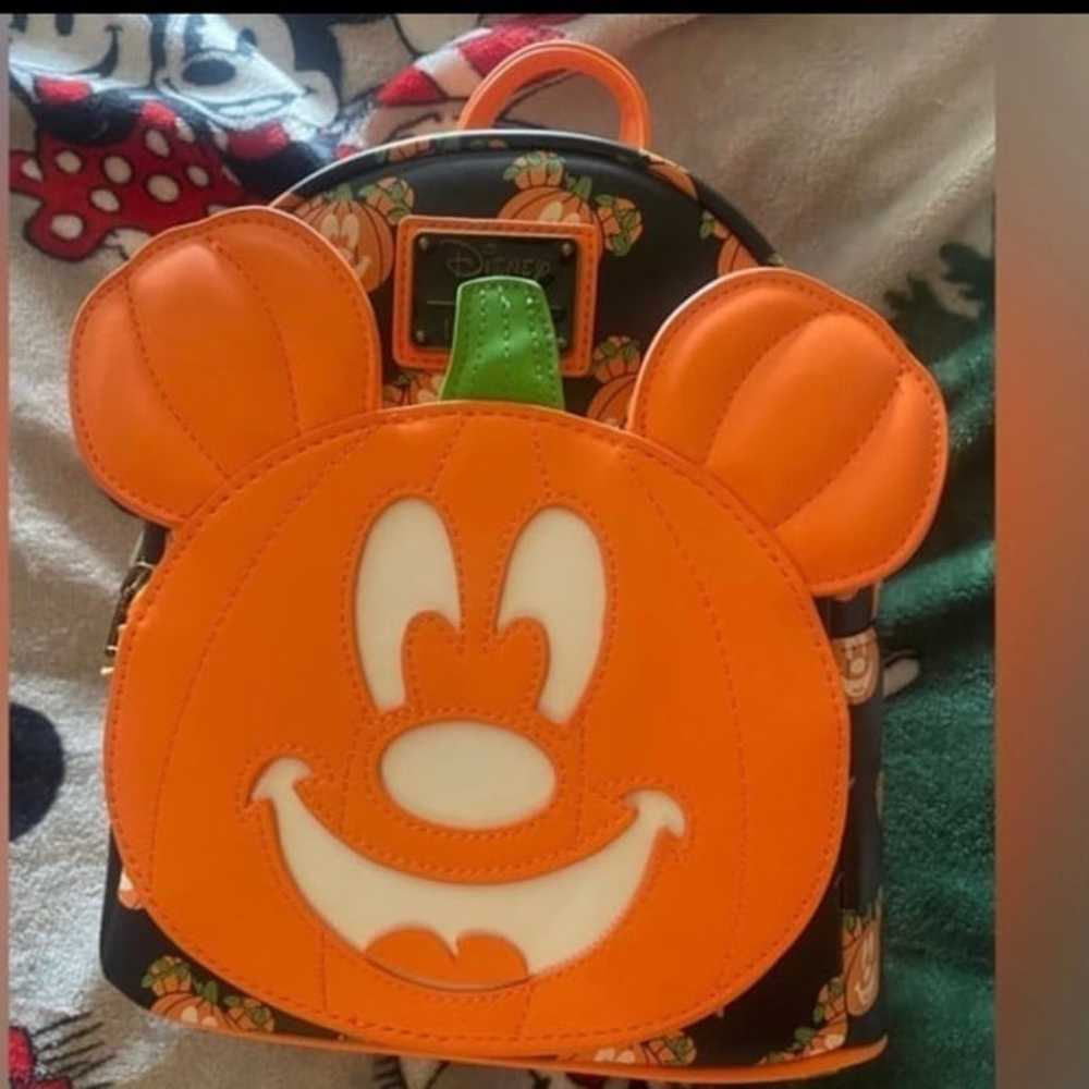 Loungefly Disney Mickey-O-Lantern Pumpkin Mini Ba… - image 1