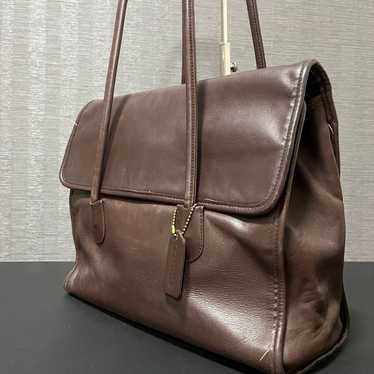 Old Coach Handbag Tote Bag Leather Brown