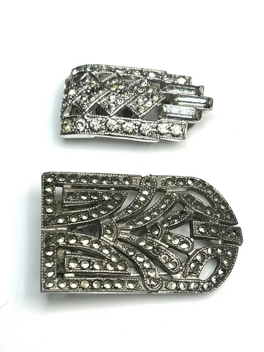 Lot of Vintage Marcasite & Rhinestone Clasps - image 7