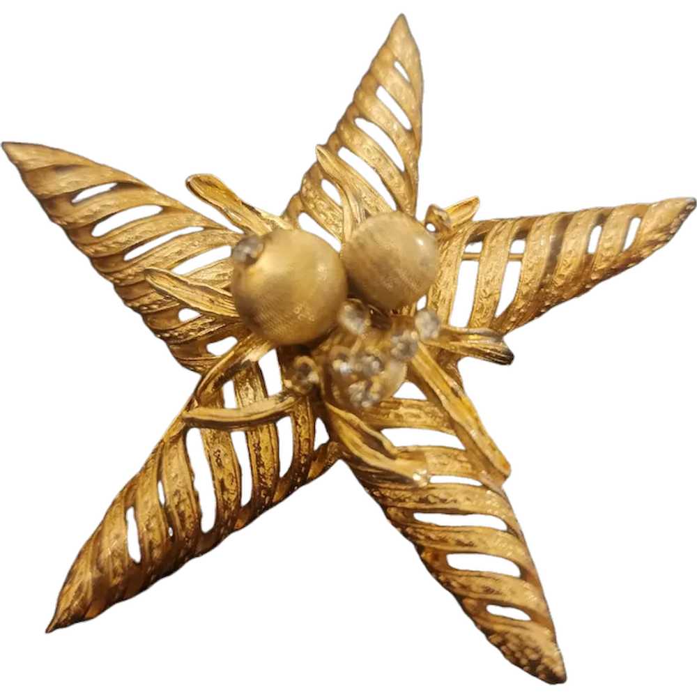 Corocraft Star Brooch Pin Gold Tone - image 1