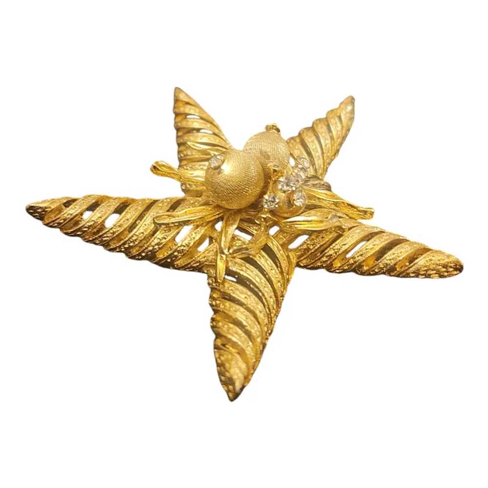 Corocraft Star Brooch Pin Gold Tone - image 2