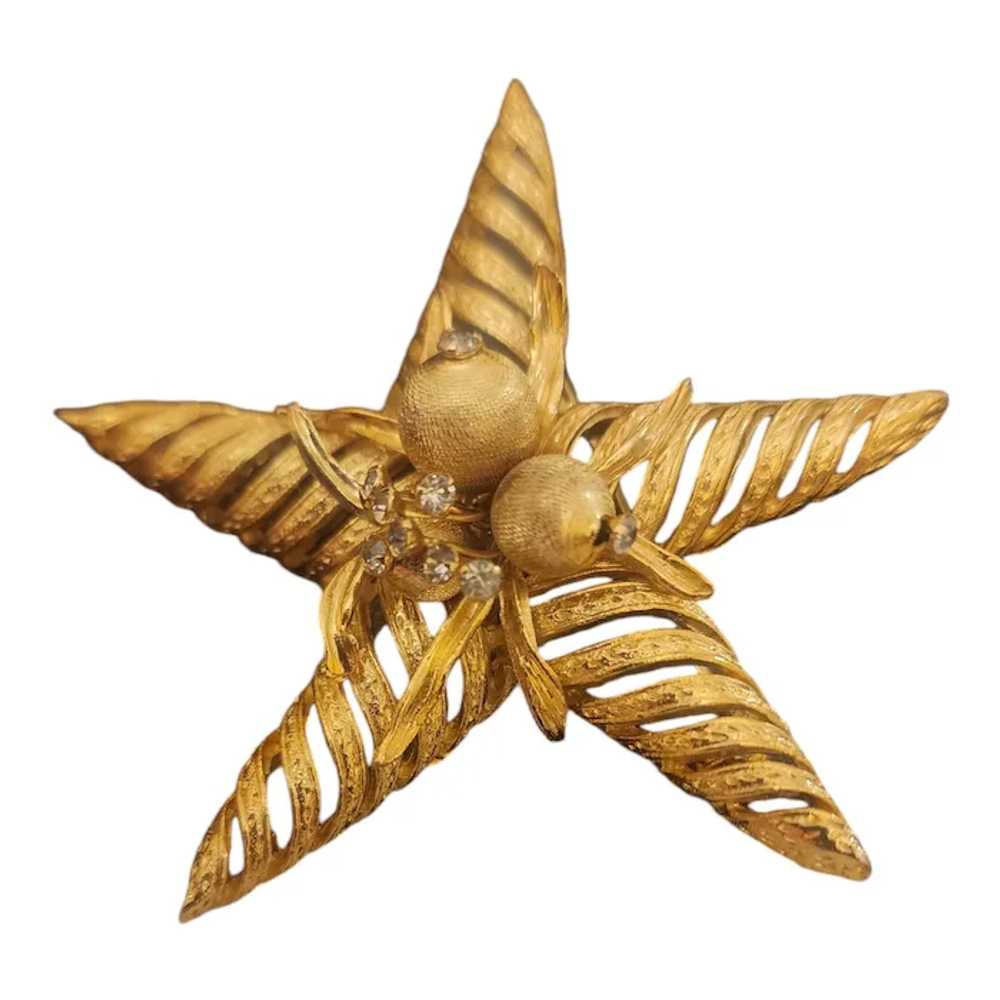 Corocraft Star Brooch Pin Gold Tone - image 7