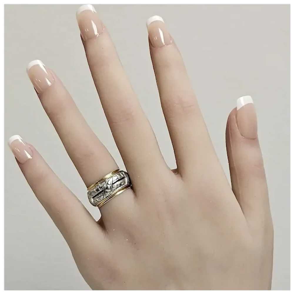 Vintage Bristol 14K White & Rose Gold Eternity Ba… - image 3