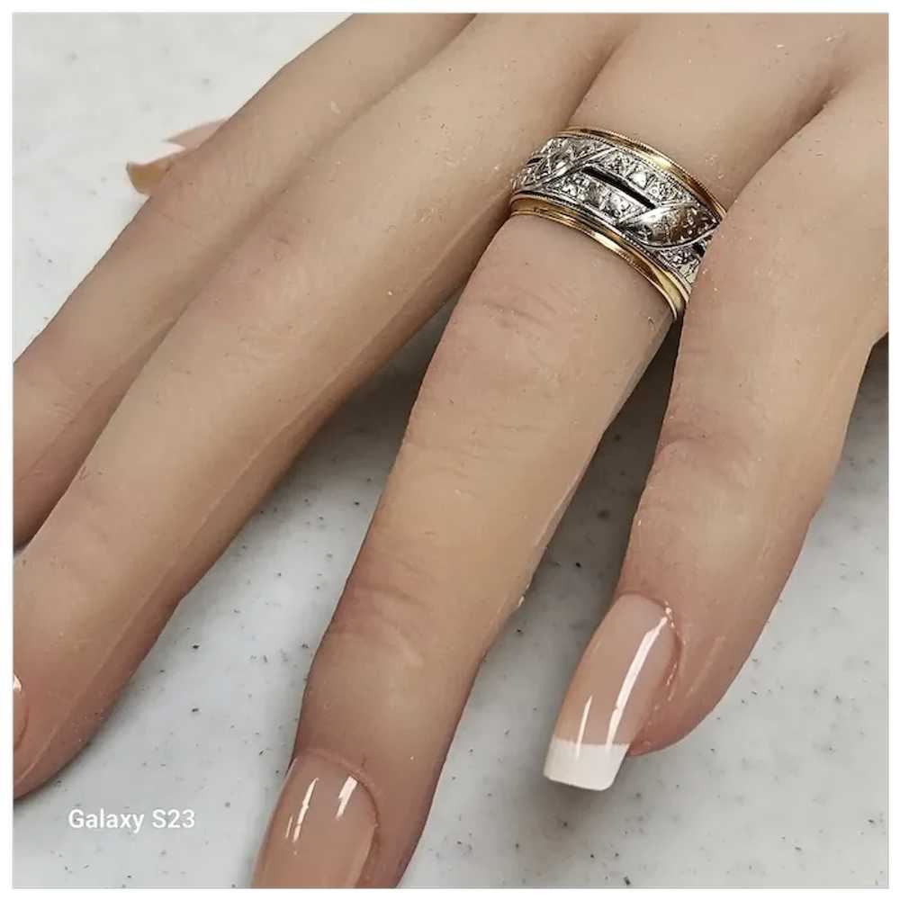 Vintage Bristol 14K White & Rose Gold Eternity Ba… - image 8