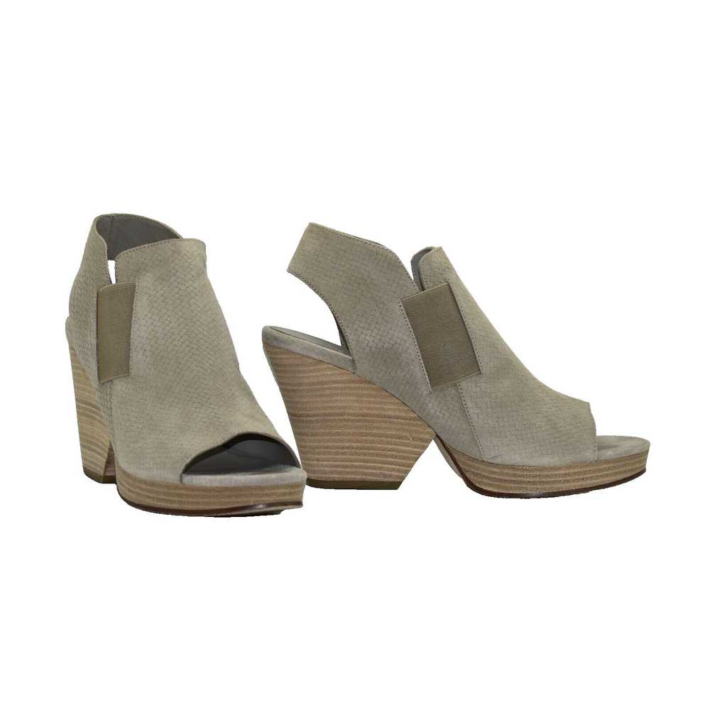 Eileen Fisher EILEEN FISHER Taupe Woven Suede Sli… - image 1