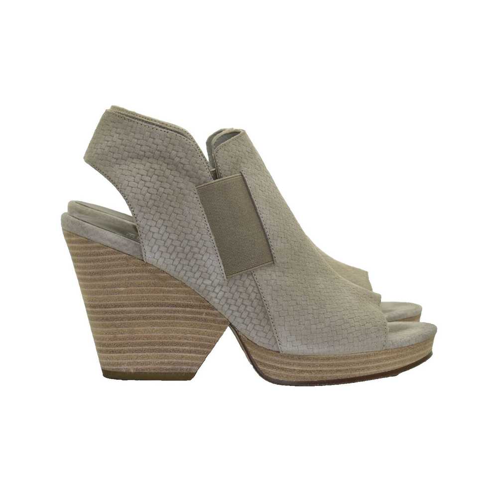 Eileen Fisher EILEEN FISHER Taupe Woven Suede Sli… - image 2