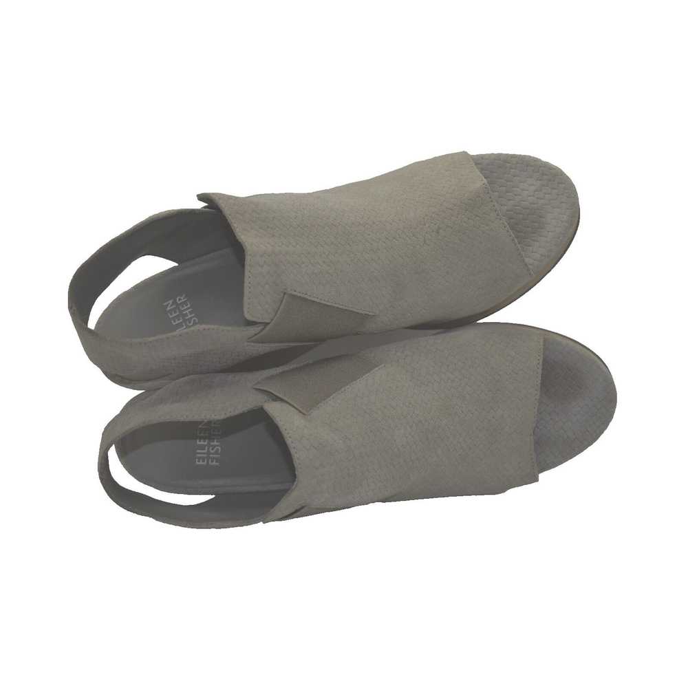 Eileen Fisher EILEEN FISHER Taupe Woven Suede Sli… - image 3