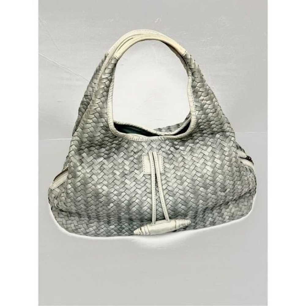 Vintage Saraceno Bellagio Gray Leather Handbag Se… - image 2