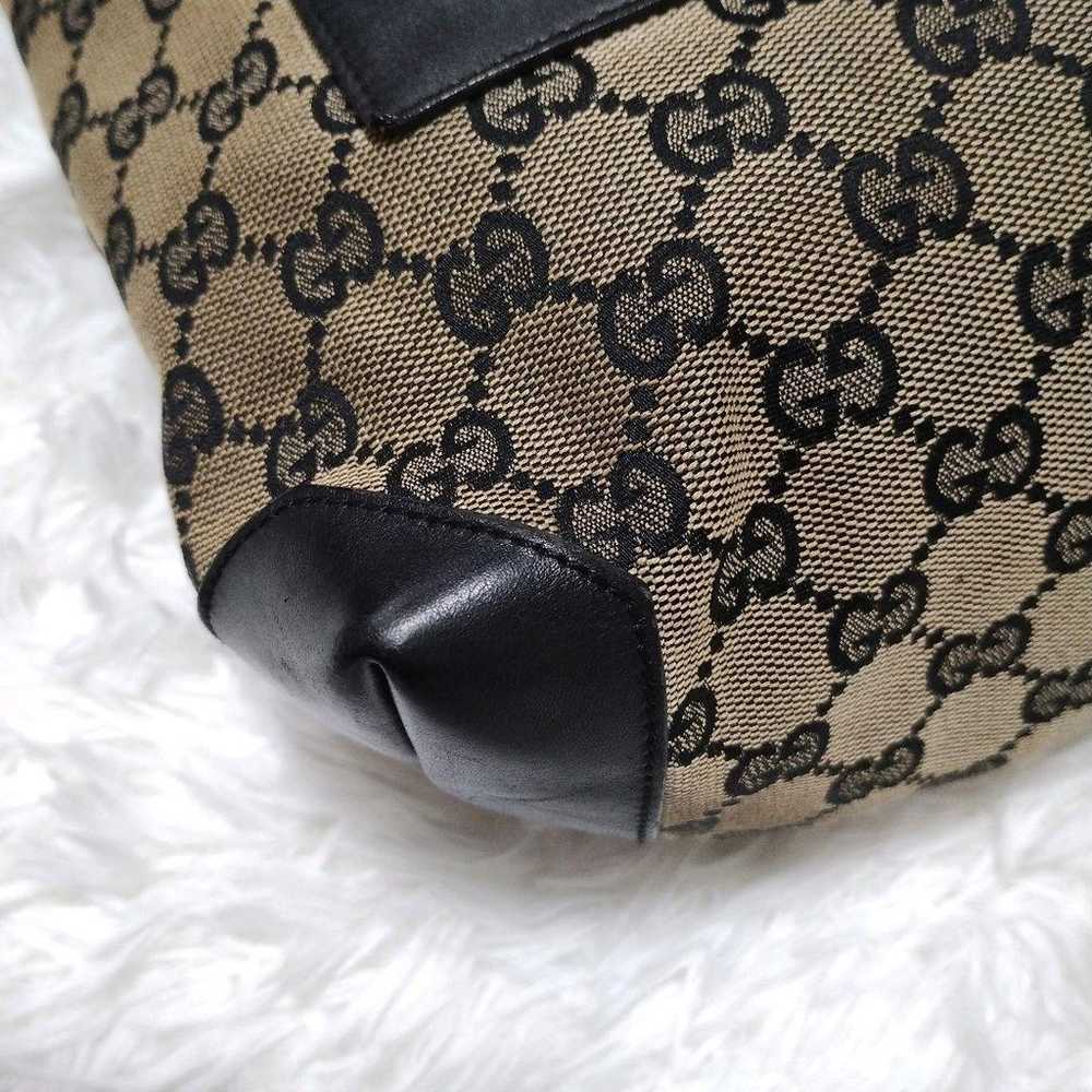 Gucci tote bag hand GG canvas black leather. - image 12