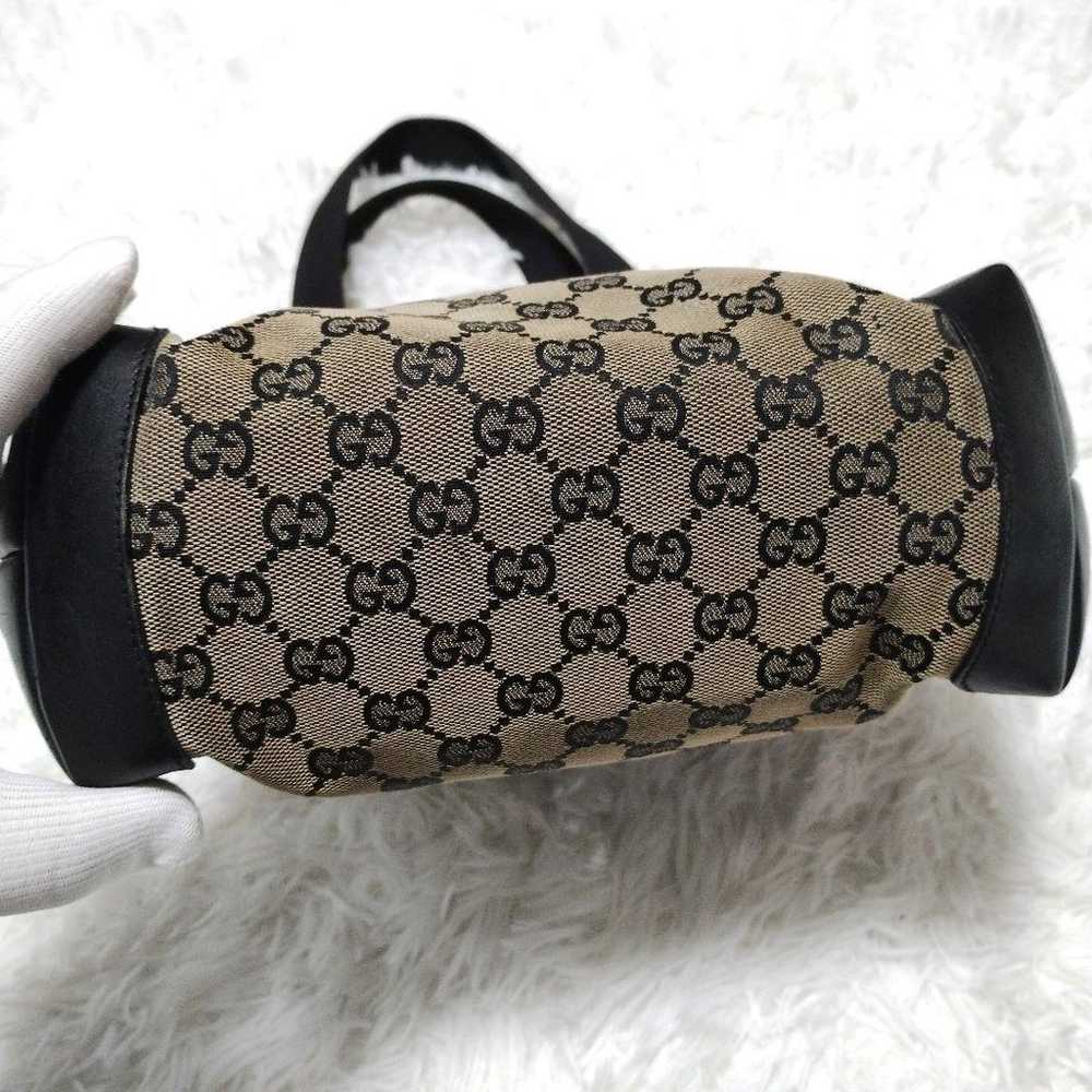 Gucci tote bag hand GG canvas black leather. - image 7