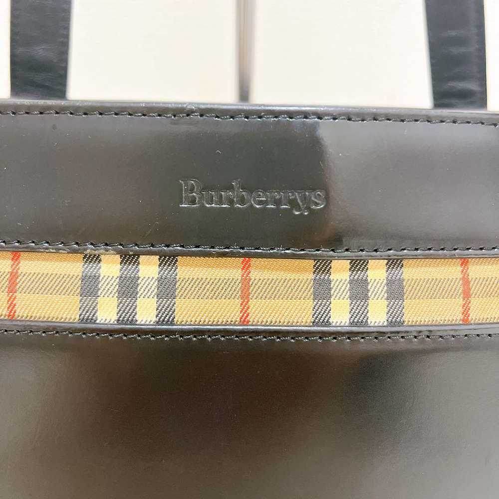 Burberrys tote bag handbag leather nova check wit… - image 3