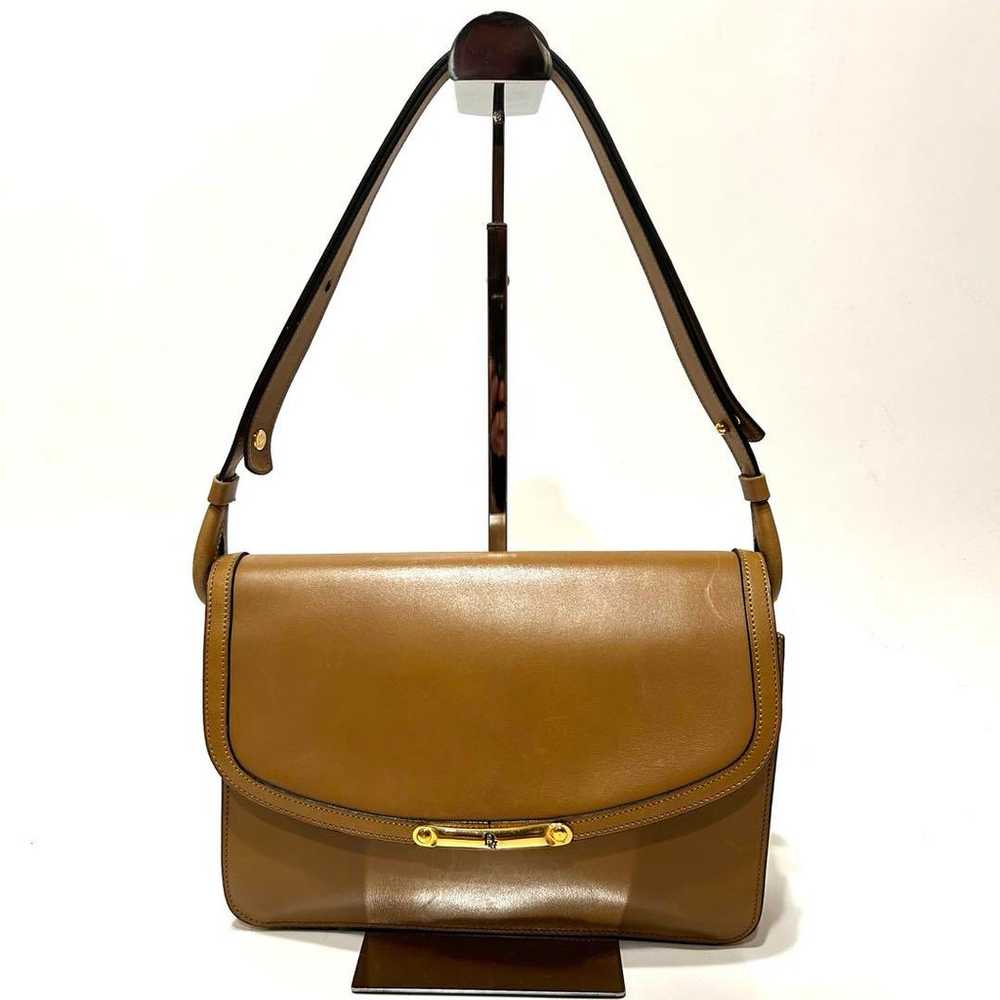 Christian Dior Vintage Leather Handbag with Gold … - image 2