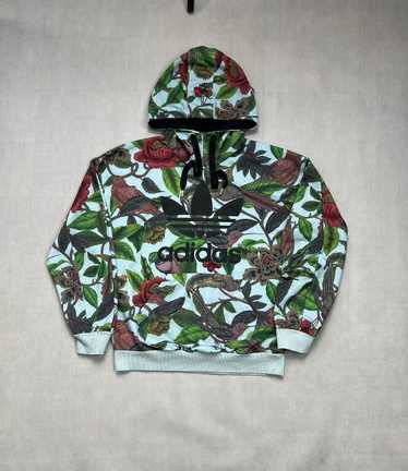 Adidas Hoodie Adidas big logo birds leaves flowers