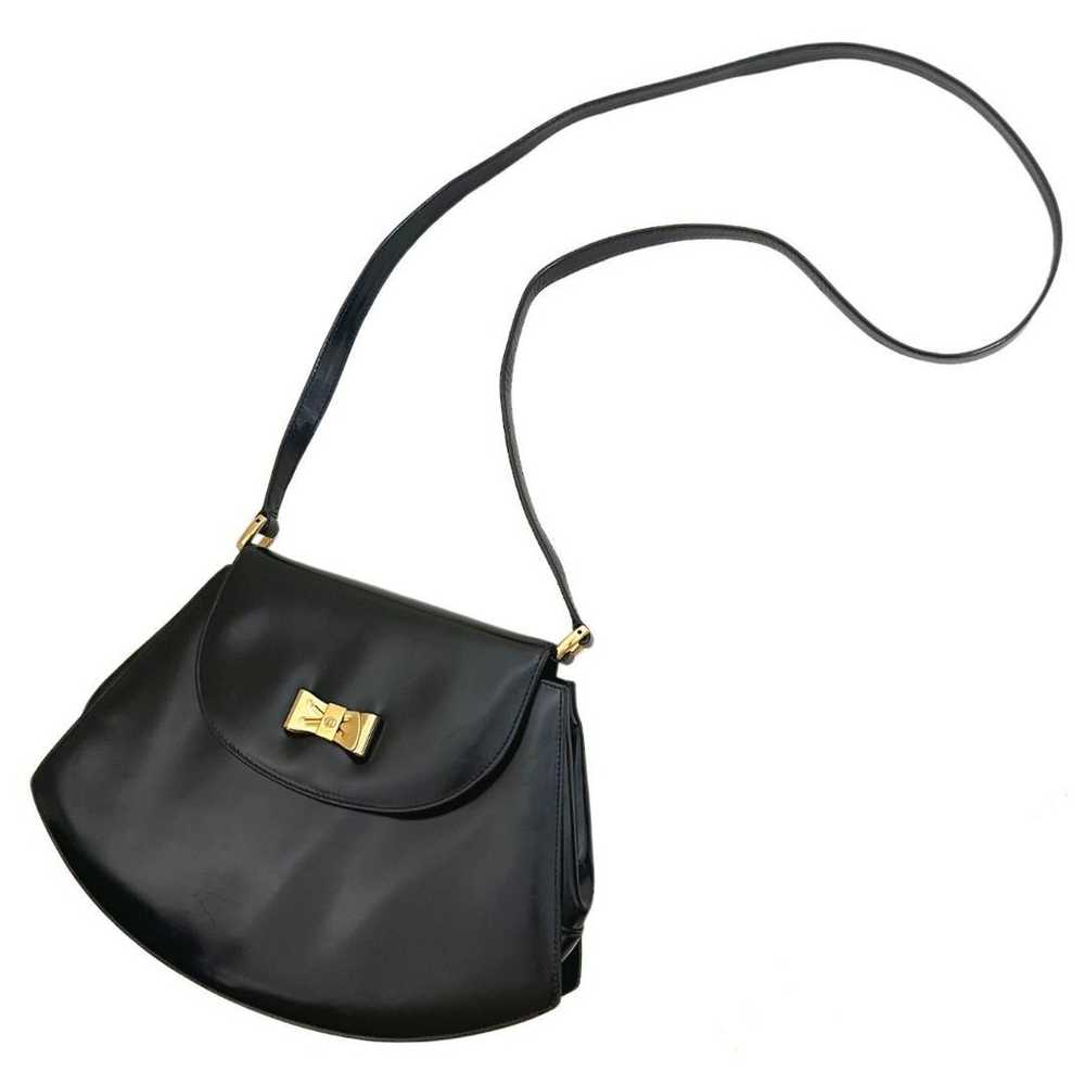 Gucci vintage ribbon leather shoulder bag with bl… - image 1