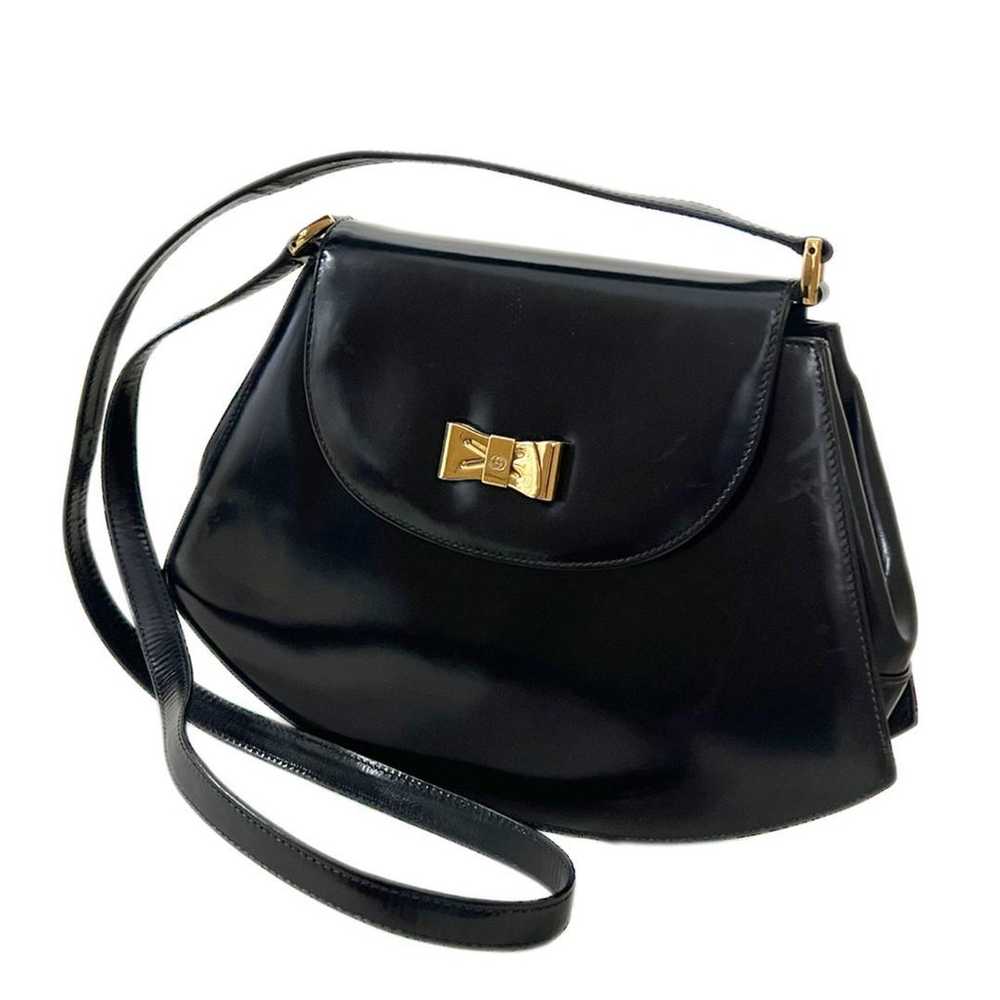 Gucci vintage ribbon leather shoulder bag with bl… - image 3