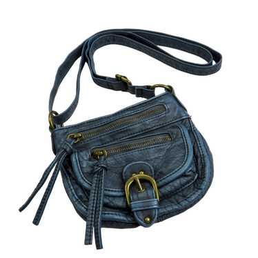 Vintage Y2k Mudd Blue Leather Mini Bag Crossbody … - image 1