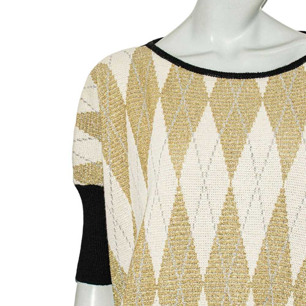 MSGM MSGM Metallic Gold Argyle Pullover Sweater W… - image 8