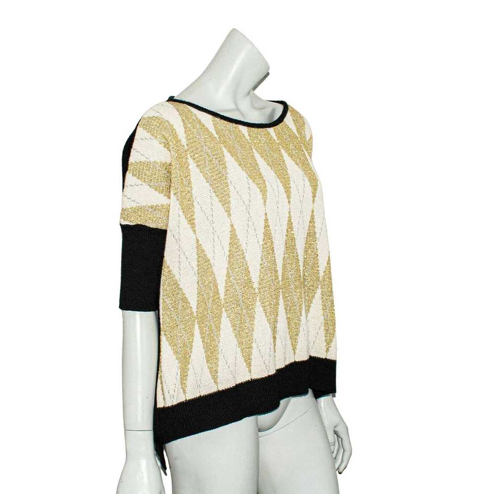 MSGM MSGM Metallic Gold Argyle Pullover Sweater W… - image 9