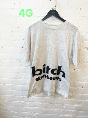 Vintage 90s BITCH SKATEBOARDS BRAND SPELL OUT T SH