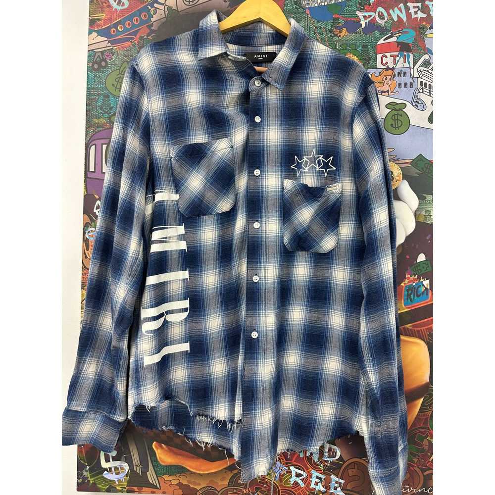 Amiri Amiri Three Star Flannel Blue Large Used - image 1