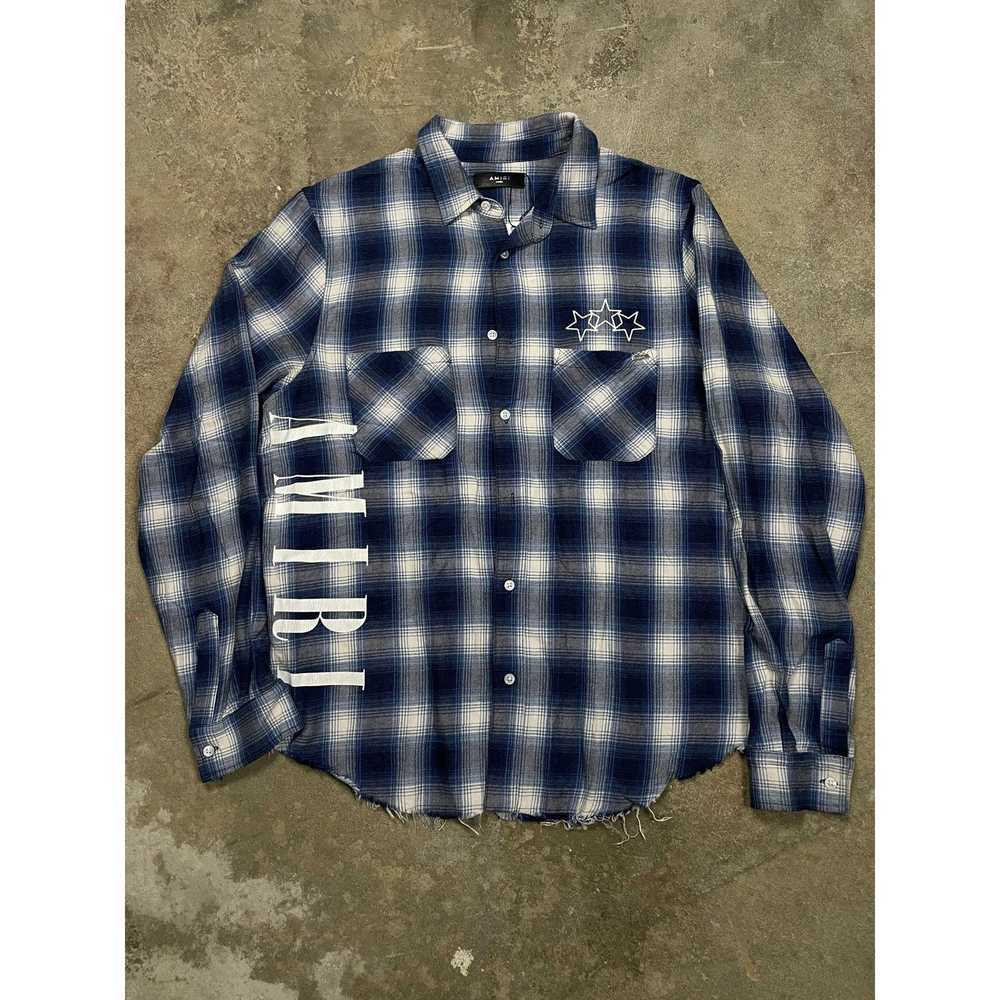 Amiri Amiri Three Star Flannel Blue Large Used - image 2