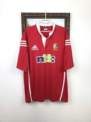 British And Irish Lions Jersey Rugby Shirt Red Adidas Polyester Mens Size S