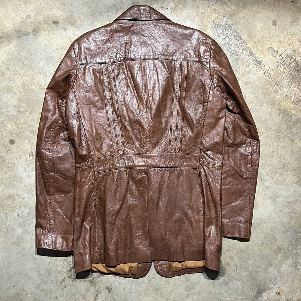 Leather × Leather Jacket × Vintage Vintage 70s Im… - image 3