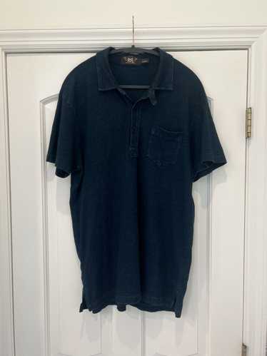 RRL Ralph Lauren RRL Indigo Cotton Short Sleeve Po