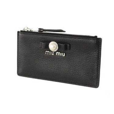 小物 MIU MIU Black Leather Wallet coin case Miu Miu Matelasse Nappa Leather Wallet Black in Leather - US