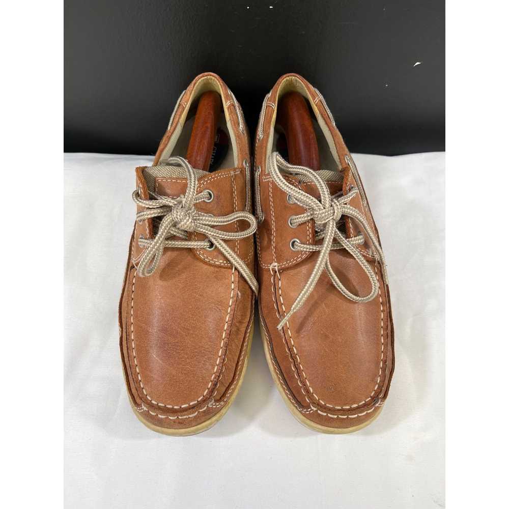 Chaps Chaps Men's Tan Leather Boat Shoes/Lace Up … - image 2