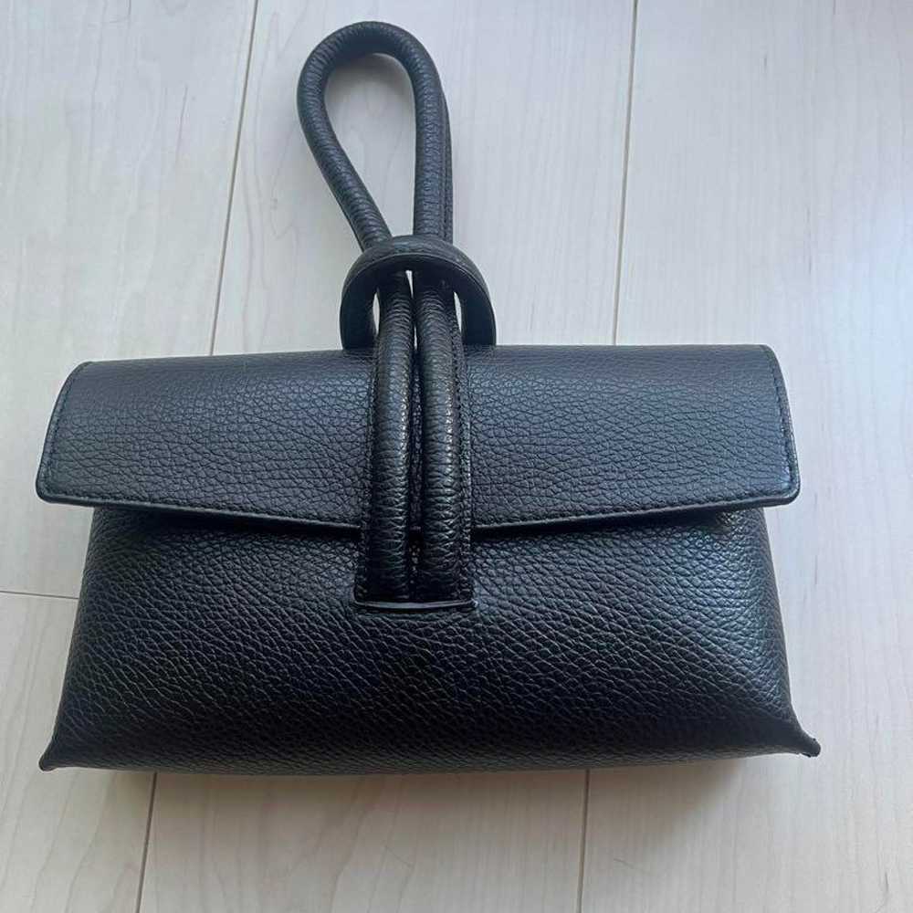 GENUINE LEATHER Black Leather Shoulder Bag - image 3