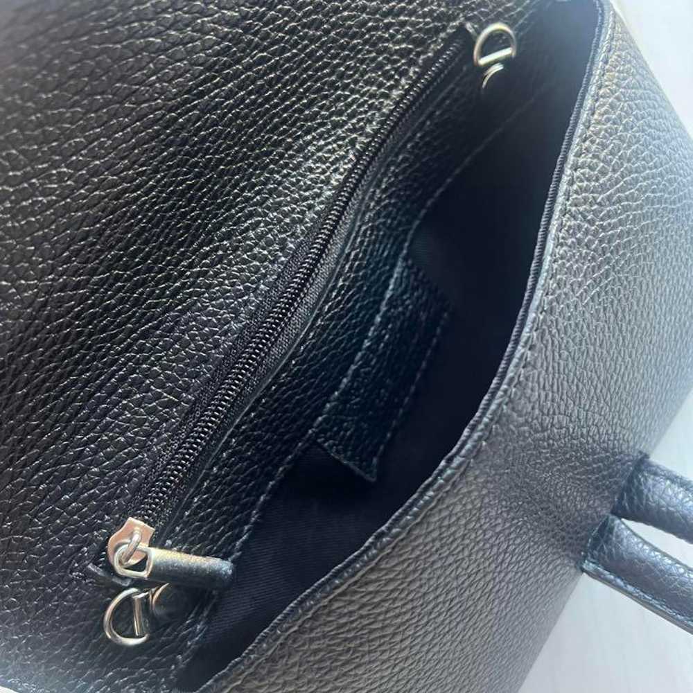 GENUINE LEATHER Black Leather Shoulder Bag - image 6