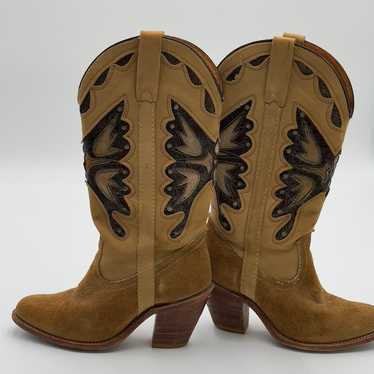 Vintage Miss Capezio Butterfly Boots 7 M Tooled I… - image 1