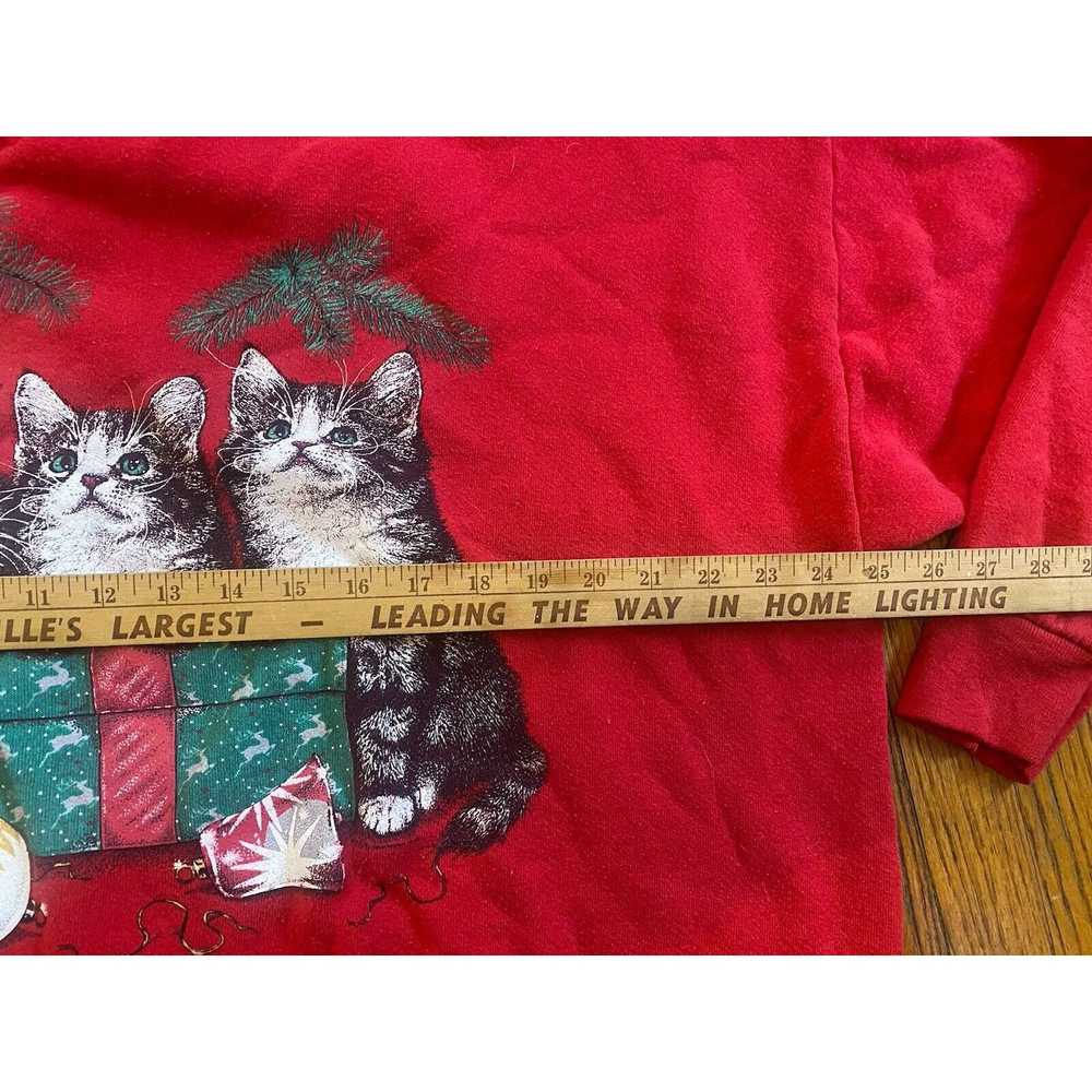 Unbrnd VTG Cat Christmas Sweatshirt Women’s 2XL D… - image 7