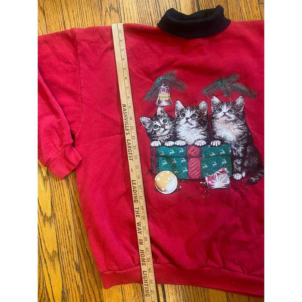 Unbrnd VTG Cat Christmas Sweatshirt Women’s 2XL D… - image 8